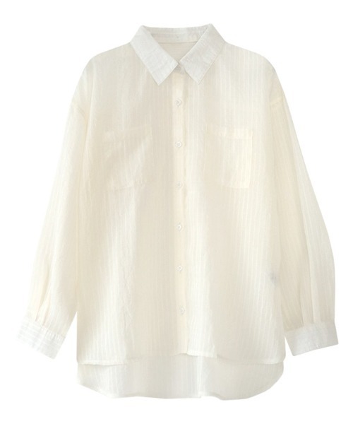 シアーストライプシャツ