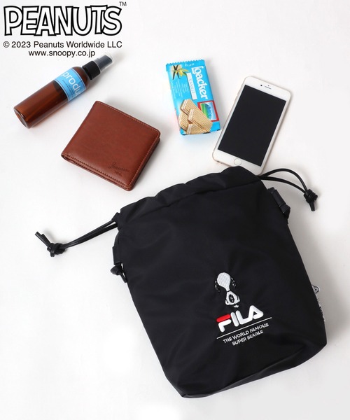 PEANUTS(ピーナッツ)の「FILA×PEANUTSコラボ スヌーピー巾着ショルダーバッグ/ミニショルダー(ショルダーバッグ・レディース・ベージュ/グリーン/ブラック・FREE)」の11枚目の写真