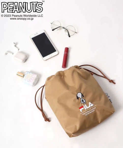 PEANUTS(ピーナッツ)の「FILA×PEANUTSコラボ スヌーピー巾着ショルダーバッグ/ミニショルダー(ショルダーバッグ・レディース・ベージュ/グリーン/ブラック・FREE)」の13枚目の写真