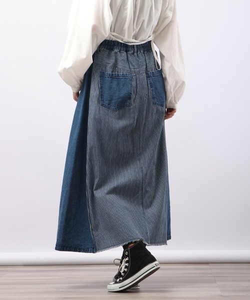 mili mili（ミリミリ）の「milimili サイド切替 ヒッコリーマキシ