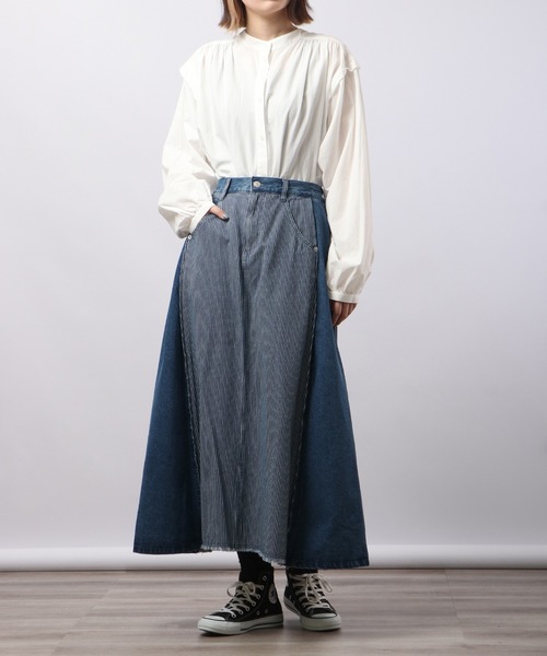 mili mili（ミリミリ）の「milimili サイド切替 ヒッコリーマキシ