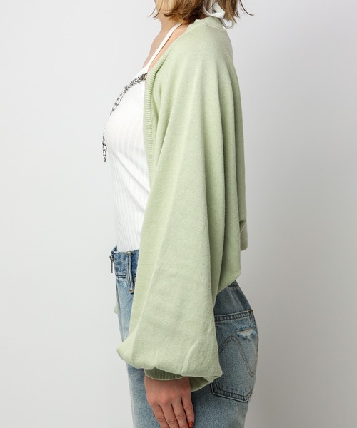 SPIRALGIRL（スパイラルガール）の「チェーン付きニットボレロカーディガン（カーディガン/ボレロ・レディース・ブラック/ベージュ/グリーン/ホワイト・FREE）」の15枚目の写真