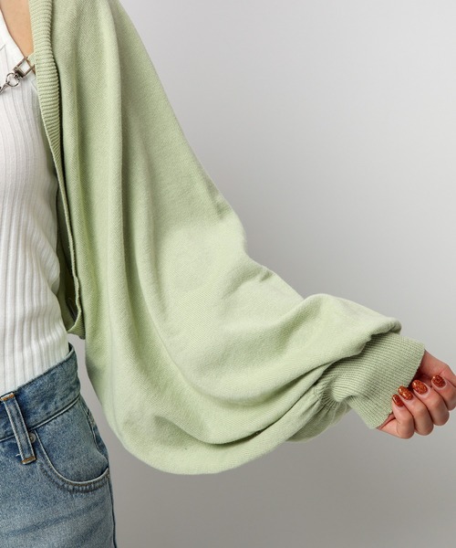 SPIRALGIRL（スパイラルガール）の「チェーン付きニットボレロカーディガン（カーディガン/ボレロ・レディース・ブラック/ベージュ/グリーン/ホワイト・FREE）」の19枚目の写真