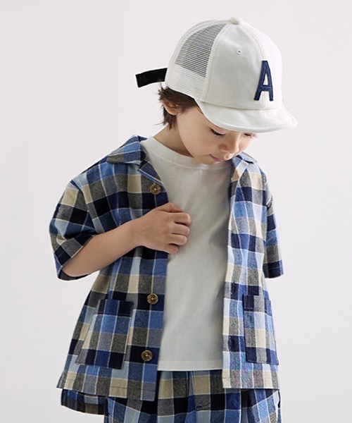 petit main（プティマイン）の「柄開衿シャツ（シャツ/ブラウス・キッズ・ブラック/ブルー・120cm/90cm/80ｃｍ/110cm/130cm/100cm）」の4枚目の写真