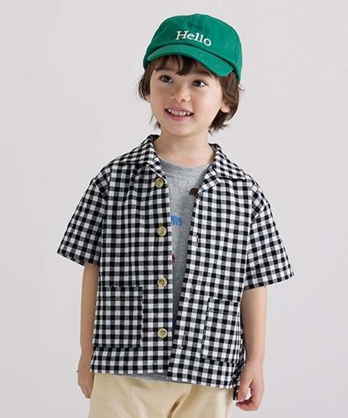 petit main（プティマイン）の「柄開衿シャツ（シャツ/ブラウス・キッズ・ブラック/ブルー・120cm/90cm/80ｃｍ/110cm/130cm/100cm）」の6枚目の写真