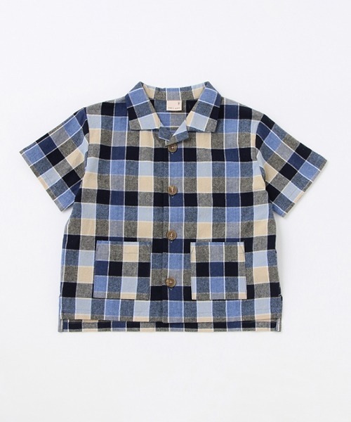 petit main（プティマイン）の「柄開衿シャツ（シャツ/ブラウス・キッズ・ブラック/ブルー・120cm/90cm/80ｃｍ/110cm/130cm/100cm）」の9枚目の写真