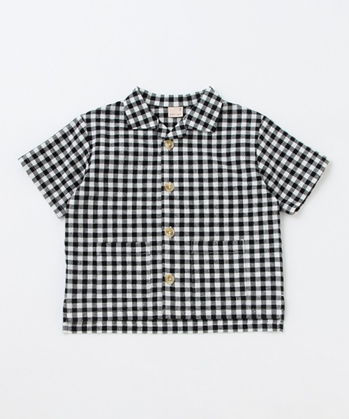 petit main（プティマイン）の「柄開衿シャツ（シャツ/ブラウス・キッズ・ブラック/ブルー・120cm/90cm/80ｃｍ/110cm/130cm/100cm）」の10枚目の写真