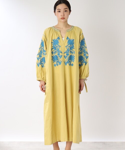 楽天市場】【Sara Mallika】 Cotton Lurex Scarf Print Dress