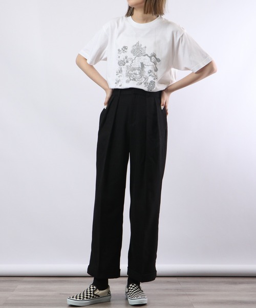 波達(NAMITATSU)(ナミタツ)の「波達(NAMITATSU) 5.6oz ヘビーウェイト プリント 半袖Tシャツ(Tシャツ/カットソー・メンズ・ブラック/ホワイト・LL/M/L)」の7枚目の写真
