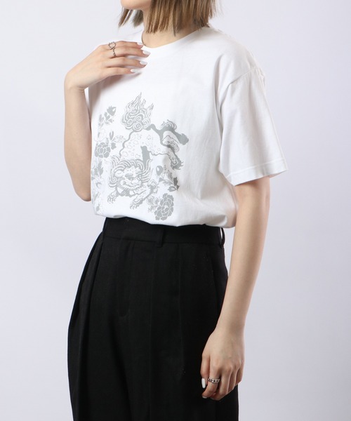 波達(NAMITATSU)(ナミタツ)の「波達(NAMITATSU) 5.6oz ヘビーウェイト プリント 半袖Tシャツ(Tシャツ/カットソー・メンズ・ブラック/ホワイト・LL/M/L)」の9枚目の写真