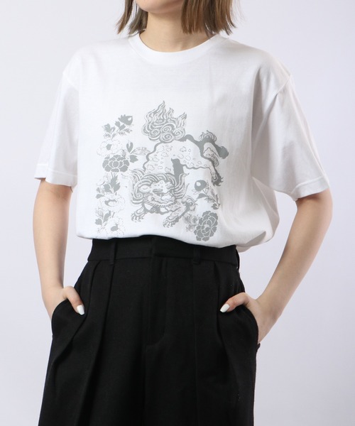 波達(NAMITATSU)(ナミタツ)の「波達(NAMITATSU) 5.6oz ヘビーウェイト プリント 半袖Tシャツ(Tシャツ/カットソー・メンズ・ブラック/ホワイト・LL/M/L)」の10枚目の写真