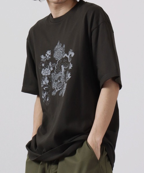 波達(NAMITATSU)(ナミタツ)の「波達(NAMITATSU) 5.6oz ヘビーウェイト プリント 半袖Tシャツ(Tシャツ/カットソー・メンズ・ブラック/ホワイト・LL/M/L)」の13枚目の写真