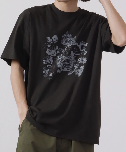 波達(NAMITATSU)(ナミタツ)の「波達(NAMITATSU) 5.6oz ヘビーウェイト プリント 半袖Tシャツ(Tシャツ/カットソー・メンズ・ブラック/ホワイト・LL/M/L)」の14枚目の写真