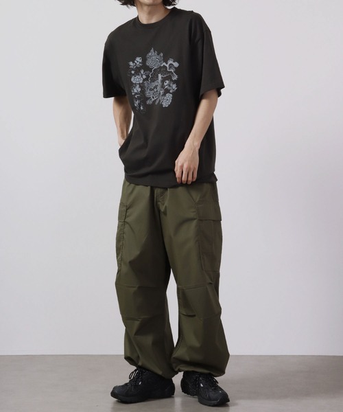 波達(NAMITATSU)(ナミタツ)の「波達(NAMITATSU) 5.6oz ヘビーウェイト プリント 半袖Tシャツ(Tシャツ/カットソー・メンズ・ブラック/ホワイト・LL/M/L)」の11枚目の写真