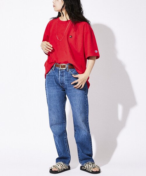 Champion(チャンピオン)の「【CHAMPION / チャンピオン】別注 リバースウィーブTシャツ(Tシャツ/カットソー・メンズ・ブラウン/レッド/カーキ/イエロー・MEDIUM/LARGE/X-LARGE/XX-LARGE)」の8枚目の写真