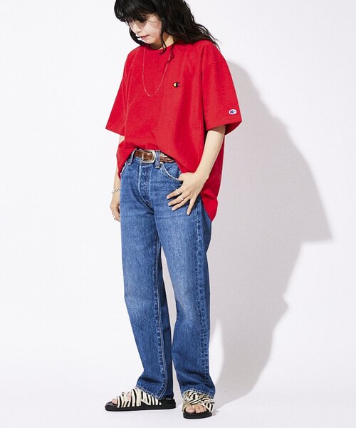 Champion(チャンピオン)の「【CHAMPION / チャンピオン】別注 リバースウィーブTシャツ(Tシャツ/カットソー・メンズ・ブラウン/レッド/カーキ/イエロー・MEDIUM/LARGE/X-LARGE/XX-LARGE)」の9枚目の写真