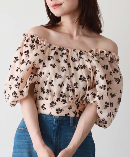 archives（アルシーヴ）の「【新色追加】シアーフロッキーバックリボンブラウス（シャツ/ブラウス・レディース・ブラック/オレンジ/アイボリー/ミント/ピンクベージュ・MEDIUM）」の5枚目の写真