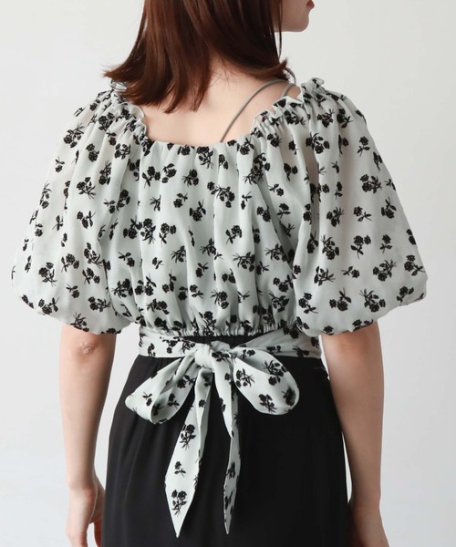 archives（アルシーヴ）の「【新色追加】シアーフロッキーバックリボンブラウス（シャツ/ブラウス・レディース・ブラック/オレンジ/アイボリー/ミント/ピンクベージュ・MEDIUM）」の3枚目の写真