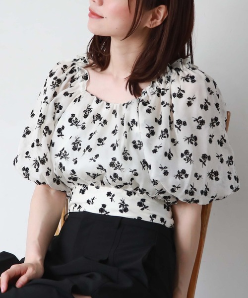 archives（アルシーヴ）の「【新色追加】シアーフロッキーバックリボンブラウス（シャツ/ブラウス・レディース・ブラック/オレンジ/アイボリー/ミント/ピンクベージュ・MEDIUM）」の17枚目の写真