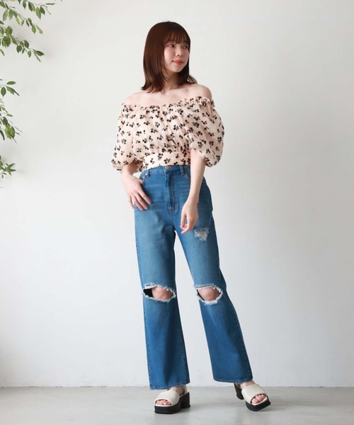 archives（アルシーヴ）の「【新色追加】シアーフロッキーバックリボンブラウス（シャツ/ブラウス・レディース・ブラック/オレンジ/アイボリー/ミント/ピンクベージュ・MEDIUM）」の15枚目の写真