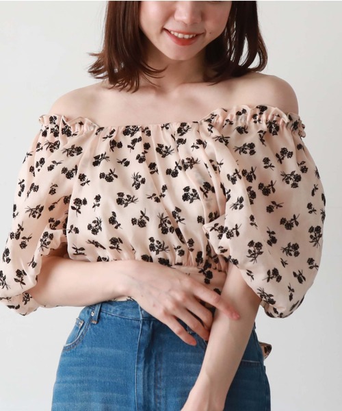 archives（アルシーヴ）の「【新色追加】シアーフロッキーバックリボンブラウス（シャツ/ブラウス・レディース・ブラック/オレンジ/アイボリー/ミント/ピンクベージュ・MEDIUM）」の7枚目の写真