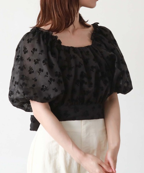 archives（アルシーヴ）の「【新色追加】シアーフロッキーバックリボンブラウス（シャツ/ブラウス・レディース・ブラック/オレンジ/アイボリー/ミント/ピンクベージュ・MEDIUM）」の20枚目の写真