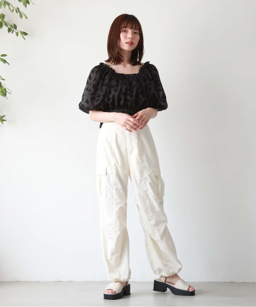 archives（アルシーヴ）の「【新色追加】シアーフロッキーバックリボンブラウス（シャツ/ブラウス・レディース・ブラック/オレンジ/アイボリー/ミント/ピンクベージュ・MEDIUM）」の16枚目の写真