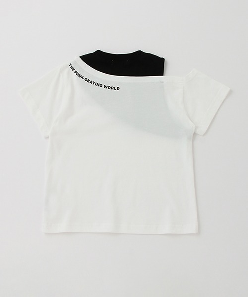 X-girl Stages（エックスガールステージス）の「肩開き半袖Tシャツ（Tシャツ/カットソー・キッズ・ラベンダー/マルチ/ホワイト/ピンク・100cm/140cm/110cm/130cm/90cm/120cm）」の9枚目の写真