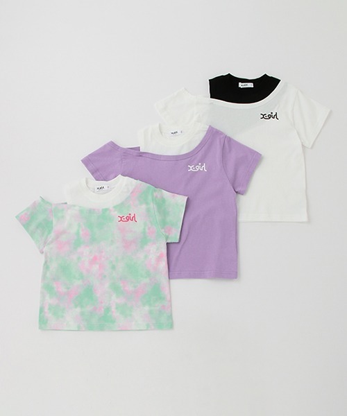 X-girl Stages（エックスガールステージス）の「肩開き半袖Tシャツ（Tシャツ/カットソー・キッズ・ラベンダー/マルチ/ホワイト/ピンク・100cm/140cm/110cm/130cm/90cm/120cm）」の5枚目の写真