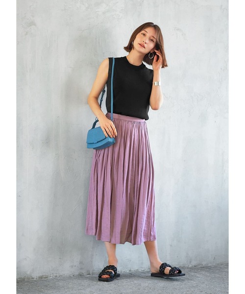STYLE DELI(スタイルデリ)の「涼感ノースリーブニットトップスB(ニット/セーター・レディース・ネイビー/ブラック/ホワイト/モカ/ブルー系/パープル系/レッド系・MEDIUM)」の10枚目の写真