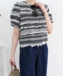 MODE ROBE | フリンジデザイントップス(Tシャツ/カットソー)