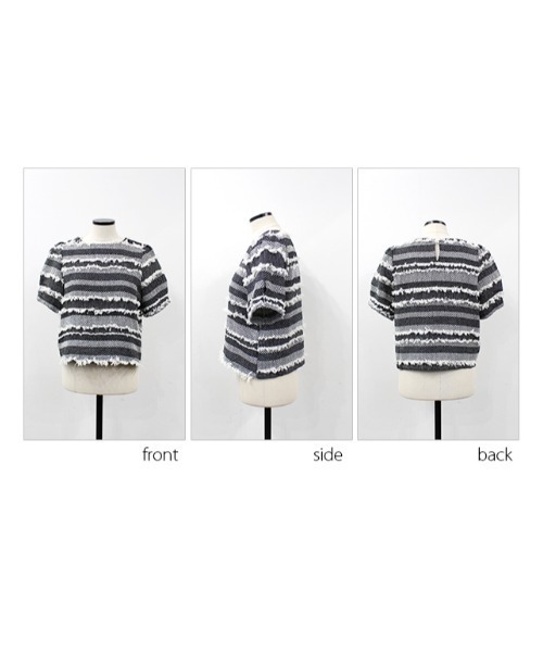MODE ROBE(モードローブ)の「フリンジデザイントップス(Tシャツ/カットソー・レディース・ブラック/アイボリー・FREE)」の17枚目の写真