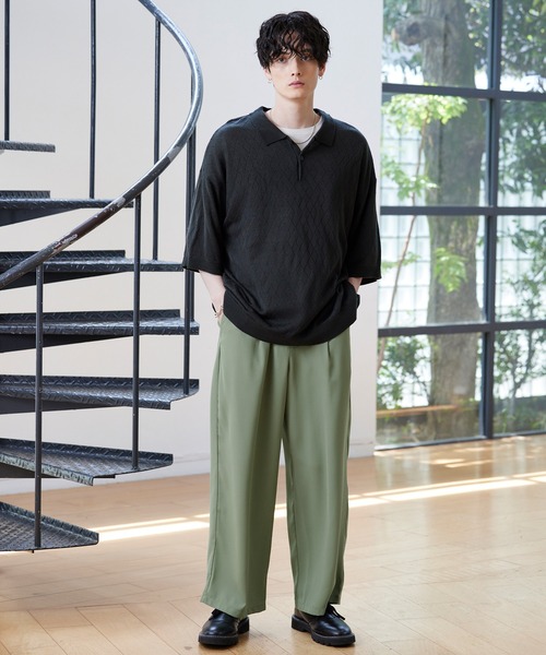 MONO-MART（モノマート）の「リラックスイージータックワイドパンツ（その他パンツ・メンズ・ベージュ/チャコール/ライトグリーン/ライトグレー/ダークブラウン/アイボリー/ブラック/ダークグリーン/ダークオレンジ・S/M/L）」の21枚目の写真