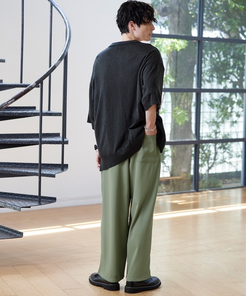 MONO-MART（モノマート）の「リラックスイージータックワイドパンツ（その他パンツ・メンズ・ベージュ/チャコール/ライトグリーン/ライトグレー/ダークブラウン/アイボリー/ブラック/ダークグリーン/ダークオレンジ・S/M/L）」の20枚目の写真