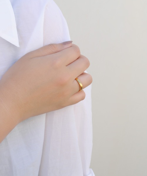ieLS(イエルズ)の「金属アレルギー対応「ieLS」ステンレス ペアリング シャープ(リング・レディース・ゴールド・#11/#9/#15/#13)」の2枚目の写真