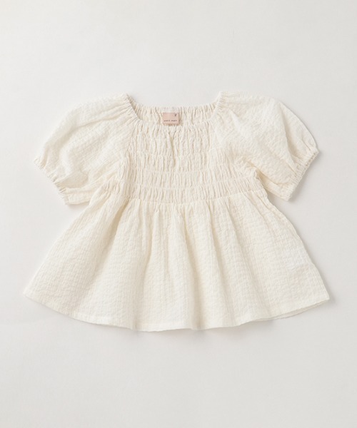 petit main(プティマイン)の「【AJUGA.】バルーン袖ブラウス★(シャツ/ブラウス・キッズ・オフホワイト/ブラック/ラベンダー・120cm/90cm/110cm/80cm/100cm/130cm)」の2枚目の写真