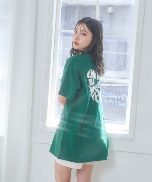 ANDGEEBEE（アンジービー）の「UNISEX バック発泡プリントT（Tシャツ/カットソー・レディース・チャコールグレー/グリーン・X-LARGE）」の12枚目の写真
