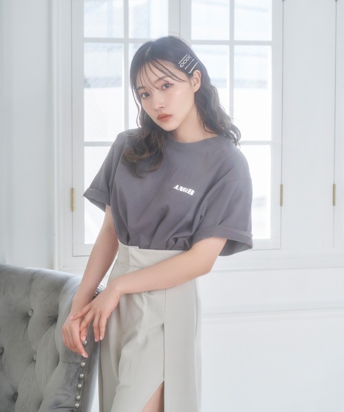 ANDGEEBEE（アンジービー）の「UNISEX バック発泡プリントT（Tシャツ/カットソー・レディース・チャコールグレー/グリーン・X-LARGE）」の13枚目の写真