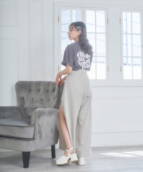 ANDGEEBEE（アンジービー）の「UNISEX バック発泡プリントT（Tシャツ/カットソー・レディース・チャコールグレー/グリーン・X-LARGE）」の17枚目の写真