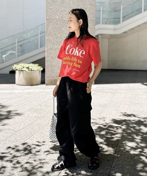BRIXTON（ブリクストン）の「【BRIXTON/ブリクストン】HAVING FUN VINTAGE CREW Tシャツ（Tシャツ/カットソー・レディース・レッド/ブラック・LARGE/X-LARGE）」の6枚目の写真