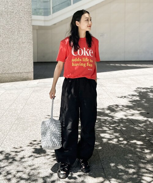 BRIXTON（ブリクストン）の「【BRIXTON/ブリクストン】HAVING FUN VINTAGE CREW Tシャツ（Tシャツ/カットソー・レディース・レッド/ブラック・LARGE/X-LARGE）」の7枚目の写真