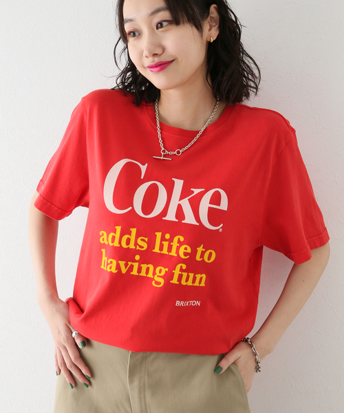 BRIXTON（ブリクストン）の「【BRIXTON/ブリクストン】HAVING FUN VINTAGE CREW Tシャツ（Tシャツ/カットソー・レディース・レッド/ブラック・LARGE/X-LARGE）」の9枚目の写真