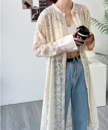 ABITOKYO | スタンドカラージャガードシアーシャツワンピース(シャツワンピース)