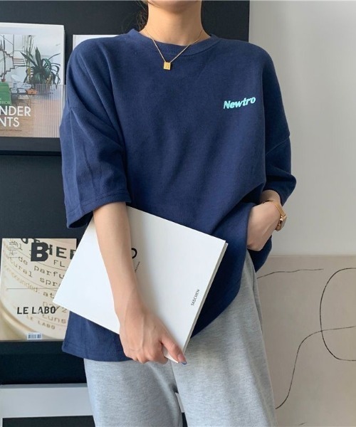SHEENA(シーナ)の「NewtroロゴプリントルーズTシャツ(Tシャツ/カットソー・レディース・グレー/ネイビー/ピンク・M)」の10枚目の写真