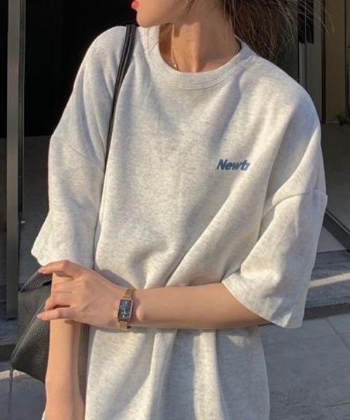 SHEENA(シーナ)の「NewtroロゴプリントルーズTシャツ(Tシャツ/カットソー・レディース・グレー/ネイビー/ピンク・M)」の12枚目の写真