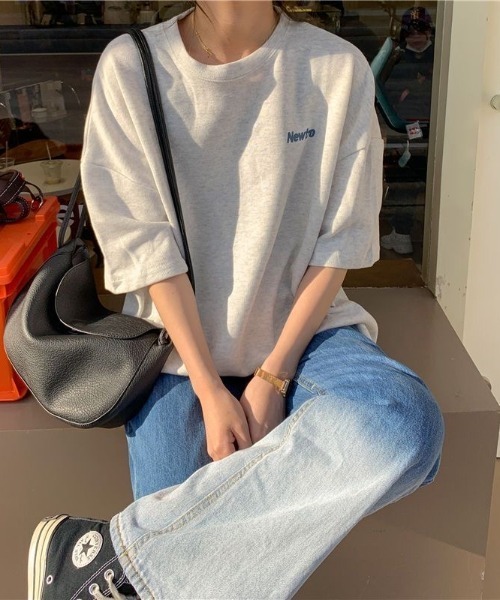 SHEENA(シーナ)の「NewtroロゴプリントルーズTシャツ(Tシャツ/カットソー・レディース・グレー/ネイビー/ピンク・M)」の14枚目の写真