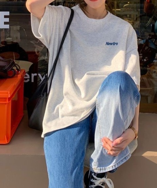 SHEENA(シーナ)の「NewtroロゴプリントルーズTシャツ(Tシャツ/カットソー・レディース・グレー/ネイビー/ピンク・M)」の15枚目の写真