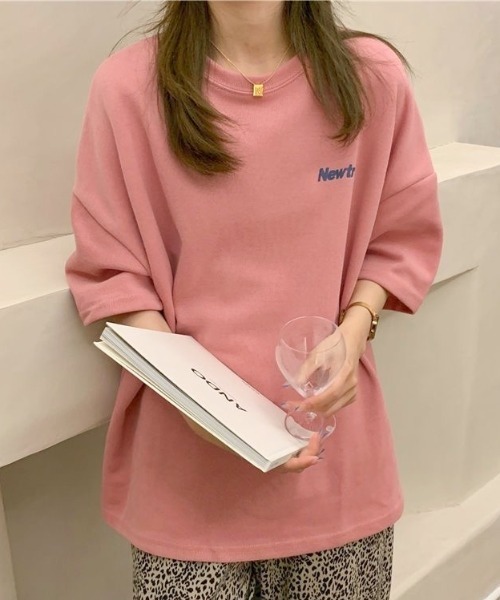 SHEENA(シーナ)の「NewtroロゴプリントルーズTシャツ(Tシャツ/カットソー・レディース・グレー/ネイビー/ピンク・M)」の22枚目の写真