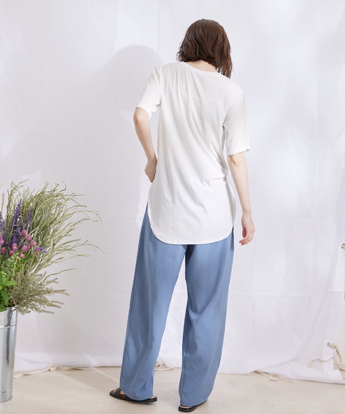 Jayro(ジャイロ)の「ランダムリブチュニックTシャツ(Tシャツ/カットソー・レディース・ホワイト系その他/グレー系その他/ピンク/ブラック・M)」の13枚目の写真