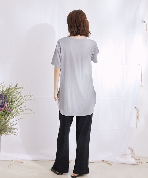 Jayro(ジャイロ)の「ランダムリブチュニックTシャツ(Tシャツ/カットソー・レディース・ホワイト系その他/グレー系その他/ピンク/ブラック・M)」の20枚目の写真